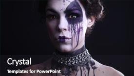  Presentation with gothic - Presentation theme enhanced with demon possessed - dark gothic expressive woman background and a wine colored foreground