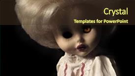  Presentation with evil - PPT theme enhanced with demon possessed - dark series - vintage evil background and a tawny brown colored foreground