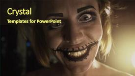  Presentation with demon - Presentation theme enhanced with demon possessed - horrible girl with scary mouth background and a wine colored foreground