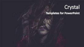 Presentation with insomnia - Audience pleasing presentation theme consisting of demon possessed - insomnia young girl with hair backdrop and a dark gray colored foreground
