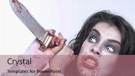  Presentation with horror - Amazing slide set having demon possessed - scary horror image backdrop and a coral colored foreground