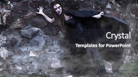  Presentation with demon - Colorful PPT theme enhanced with demon possessed - witch backdrop and a dark gray colored foreground