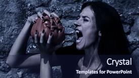  Presentation with vampire - Beautiful theme featuring demoniac - portrait vampire at a moonlight backdrop and a  colored foreground