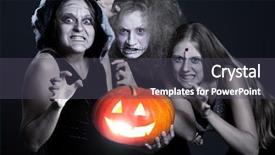  Presentation with ghost - Presentation enhanced with demoniac - three angry ghost with orange background and a dark gray colored foreground