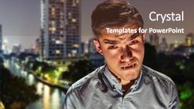  Presentation with vampire - PPT theme with demoniac - vampire in the town background and a  colored foreground