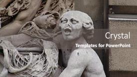  Presentation with house - Presentation theme with demonic-guardian-sculpture-at-somerset background and a gray colored foreground