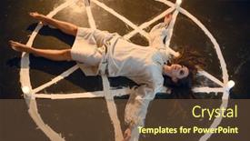  Presentation with magic - Presentation theme consisting of demonic-woman-lying-in-magic background and a tawny brown colored foreground