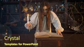  Presentation with candle - PPT layouts featuring demonic-woman-with-candle-reads background and a tawny brown colored foreground