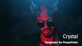  Presentation with horror movie - Slides with demons - portrait of a bad demon background and a black colored foreground
