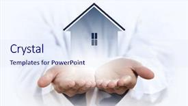  Presentation with house building - PPT layouts enhanced with demonstrating house concept background and a sky blue colored foreground