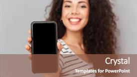  Presentation with advertising - Slides with demonstration - attractive adult girl with ring background and a tawny brown colored foreground