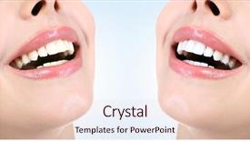  Presentation with dentistry - PPT theme consisting of demonstration of dental whitening result background and a lemonade colored foreground