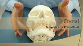  Presentation with skull - Colorful slide deck enhanced with demonstration-of-osteopathic-techniques backdrop and a coral colored foreground
