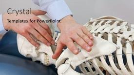  Presentation with shoulder - Colorful theme enhanced with demonstration-of-osteopathic-techniques backdrop and a coral colored foreground