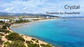  Presentation with dental panoramic x ray - Colorful presentation theme enhanced with den bossa beach in ibiza backdrop and a light blue colored foreground