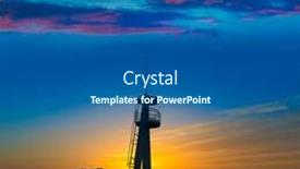  Presentation with sunset beach - Beautiful slides featuring denia-las-marinas-sunset-beach backdrop and a ocean colored foreground