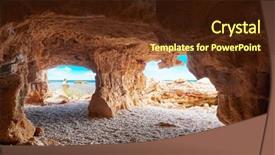  Presentation with caves - Presentation enhanced with denia las rotas beach caves background and a tawny brown colored foreground