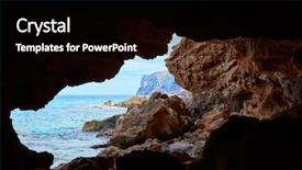  Presentation with caves - Slides featuring denia las rotas beach caves background and a black colored foreground