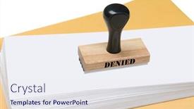  Presentation with stamp - Presentation design featuring denial-rubber-stamp-on-envelopes background and a sky blue colored foreground