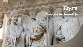  Presentation with notre dame - PPT layouts consisting of denied - architectural details of cathedral notre background and a gray colored foreground