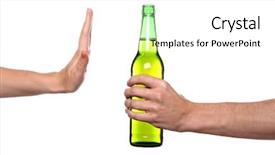  Presentation with watter bottle - Slide deck with denied - female hand refusing bottle background and a white colored foreground