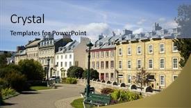  Presentation with america canada - Theme consisting of denied - st-denis street old town background and a light blue colored foreground