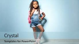  Presentation with denim - Beautiful PPT theme featuring denim against blue wall fashion backdrop and a light blue colored foreground