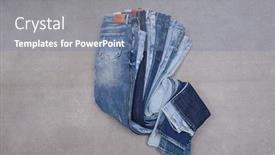  Presentation with jeans blue denim texture - PPT layouts featuring denim-blue-jeans-texture background and a seafoam green colored foreground