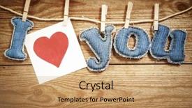  Presentation with love words - Colorful theme enhanced with denim eco - i love you jeans words backdrop and a coral colored foreground