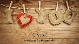  Presentation with textile denim - Amazing slides having denim eco - i love you linen words backdrop and a  colored foreground