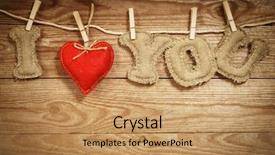  Presentation with textile denim - Theme consisting of denim eco - i love you linen words background and a  colored foreground