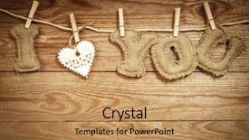  Presentation with love words - PPT theme having denim eco - i love you linen words background and a coral colored foreground