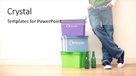  Presentation with recycling - Slide deck featuring denim eco - lowsection of a young man background and a white colored foreground