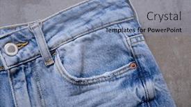  Presentation with denim - Theme with denim fabric detail of jean background and a teal colored foreground