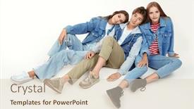  Presentation with teens - Presentation theme featuring denim-fashion-teenage-style-fashion background and a  colored foreground