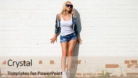  Presentation with jeans denim - Slides with denim jacket and shorts fashion background and a soft green colored foreground