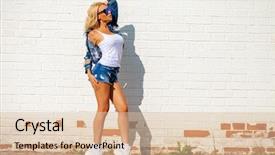  Presentation with jeans denim - Colorful slide deck enhanced with denim jacket and shorts fashion backdrop and a  colored foreground