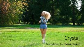  Presentation with jeans denim - Theme having denim jacket and shorts fashion background and a yellow colored foreground