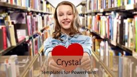  Presentation with education love - Amazing presentation theme having denim jacket holding red heart backdrop and a coral colored foreground