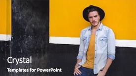  Presentation with urban - Slide deck having denim jeans - young man posing background and a dark gray colored foreground