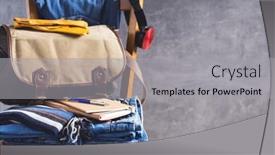  Presentation with texture jeans texture denim - Beautiful slide set featuring denim-jeans-and-bag backdrop and a light gray colored foreground