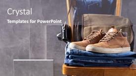  Presentation with jeans denim - Presentation theme featuring denim-jeans-and-old-boots background and a gray colored foreground