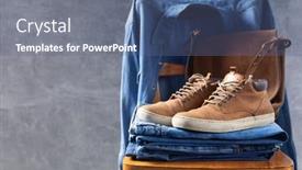  Presentation with texture jeans texture denim - Presentation consisting of denim-jeans-and-old-boots background and a ocean colored foreground