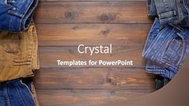  Presentation with texture jeans texture denim - Presentation theme featuring denim-jeans-on-old-wooden background and a coral colored foreground