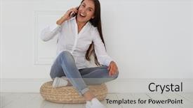  Presentation with jeans denim - Presentation design featuring denim light-gray skinny jeans background and a light gray colored foreground