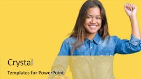  Presentation with blue music - Cool new presentation with denim shirt over isolated background backdrop and a yellow colored foreground