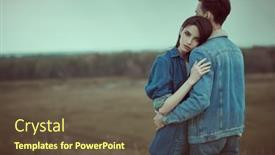 Presentation with relationships - Beautiful presentation design featuring denim-style-dramatic-couple backdrop and a tawny brown colored foreground