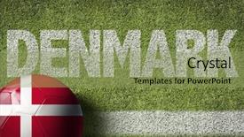  Presentation with soccer field - PPT layouts having denmark ball in a soccer background and a  colored foreground