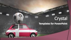  Presentation with football stadium - PPT theme having denmark flag on car delivering background and a dark gray colored foreground