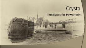  Presentation with barrels - PPT theme enhanced with denoising - docks of notre dame cathedral background and a soft green colored foreground